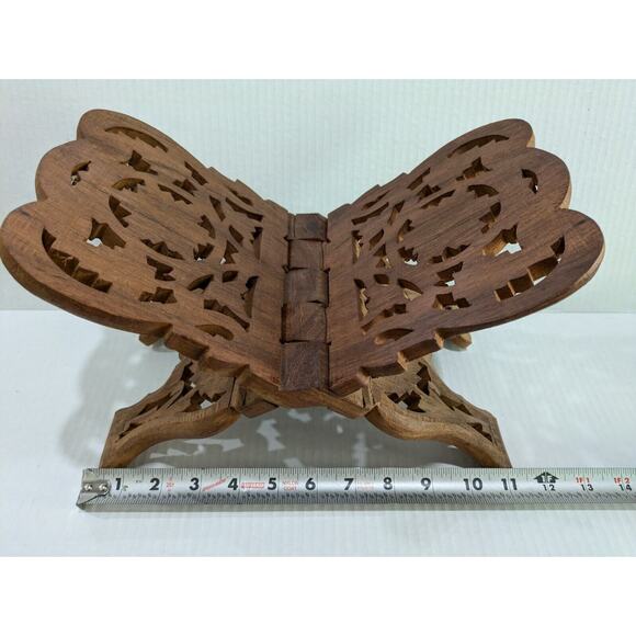 Unbranded Other - Vintage Hand Carved‎ Foldable Wooden Book Holder/Stand